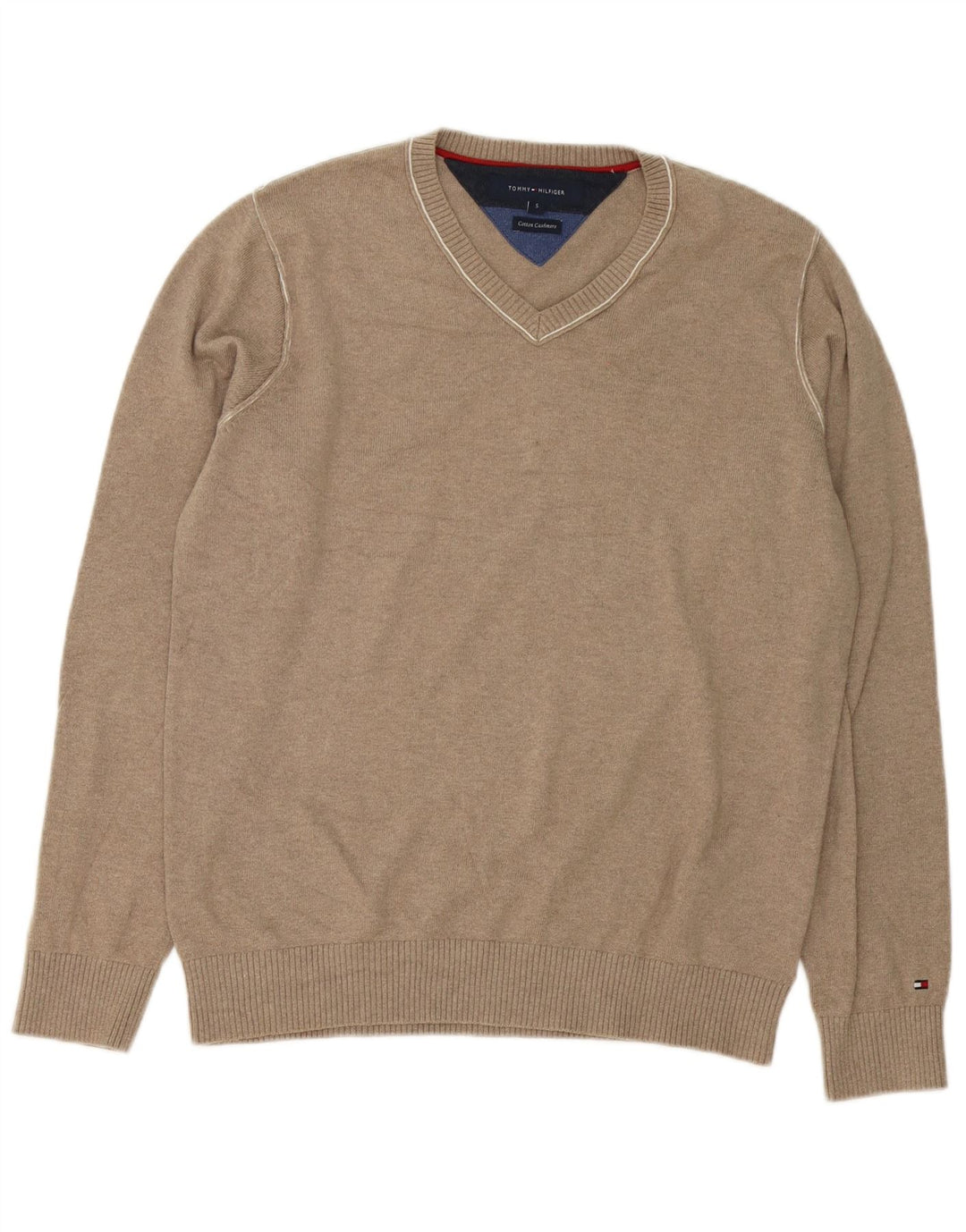 Tommy Hilfiger Herre V-hals sweater lille grå bomuld