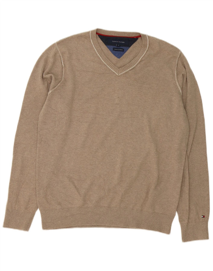 Tommy Hilfiger Herre V-hals sweater lille grå bomuld