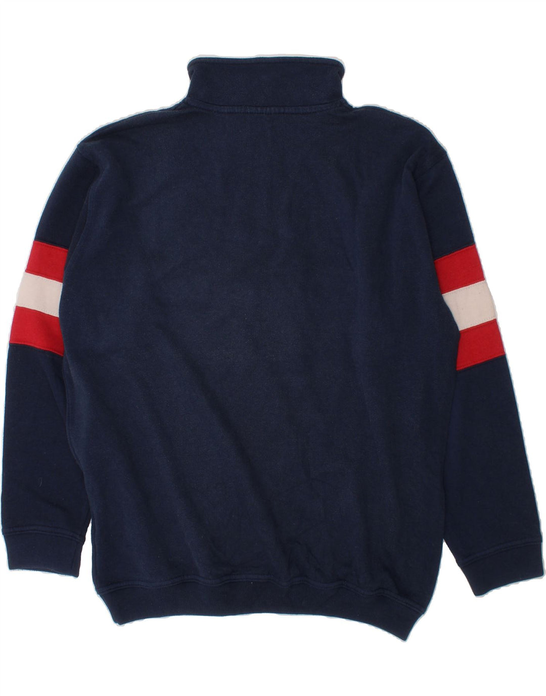 CHAMPION Boys Graphic Sweatshirt Jumper 11-12 Years Navy Blue Striped Vintage Champion and Second-Hand Champion from Messina Hembry 