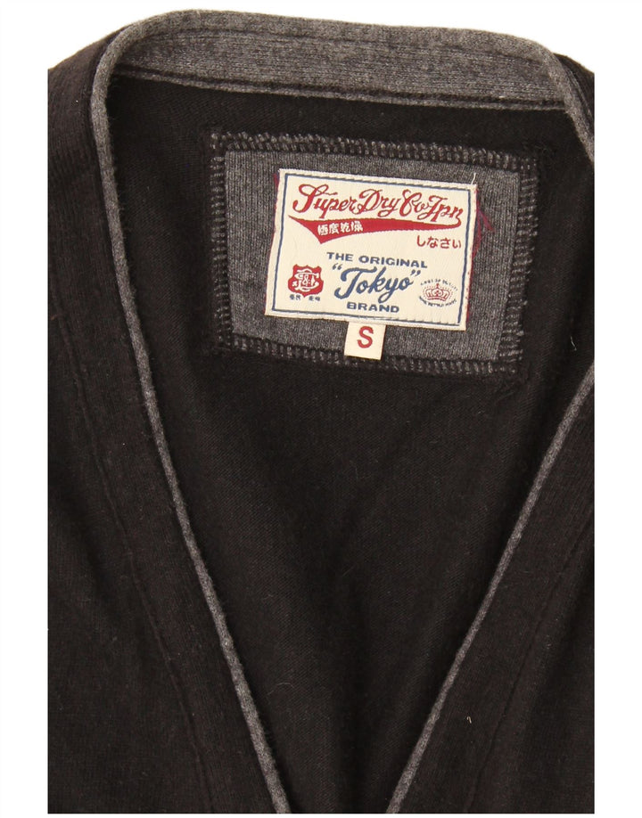 Superdry Dame Cardigan Sweater UK 10 Small Black