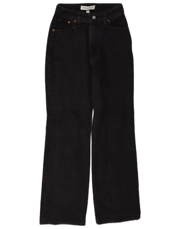 Abercrombie & Fitch Womens Curve Højtaljede løse jeans W23 L29 Grå 90'erne