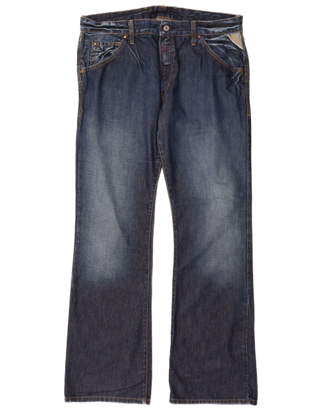 REPLAY Herre Bootcut Jeans W36 L34 Marineblå Bomuld