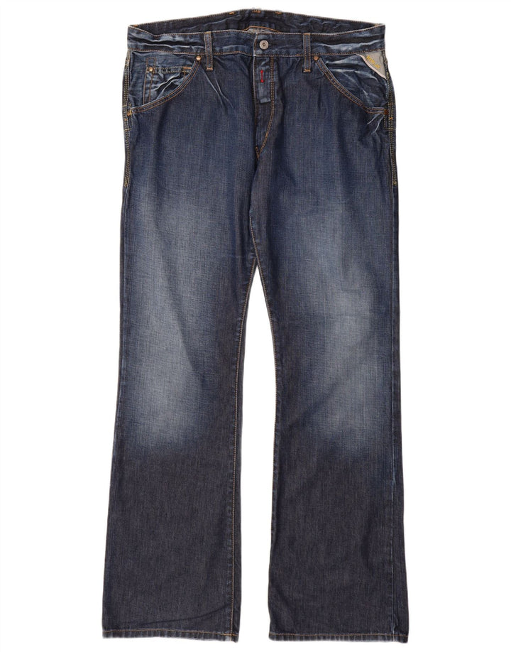 REPLAY Herre Bootcut Jeans W36 L34 Marineblå Bomuld