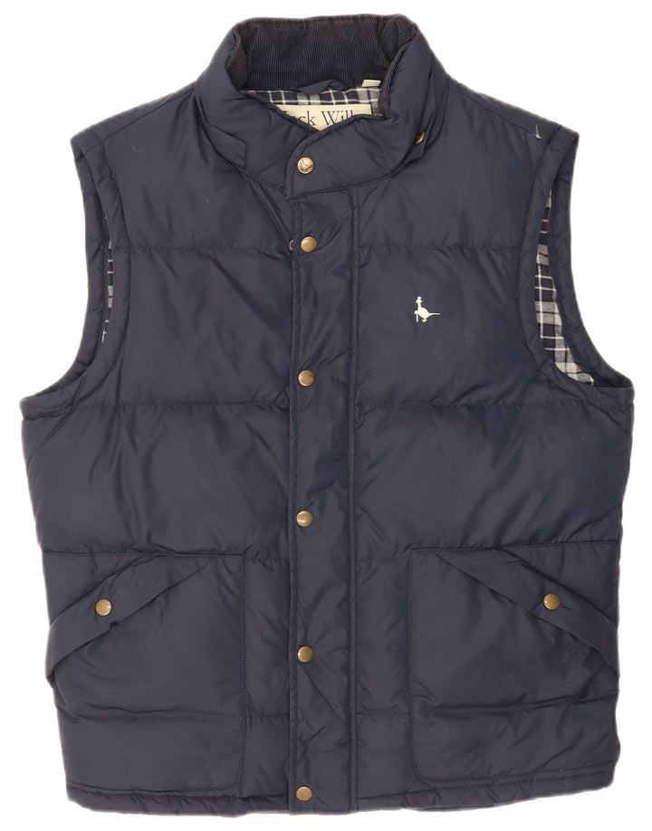 Jack Wills Herre Polstret Gilet UK 38 Medium Navy Blue Nylon