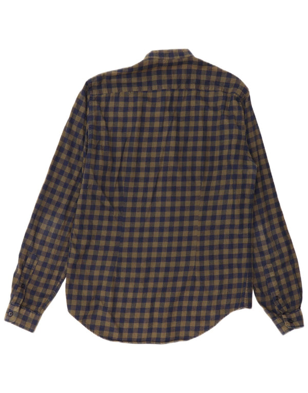 ZARA Herre Slim Fit Flanelskjorte Medium Khaki Ternet