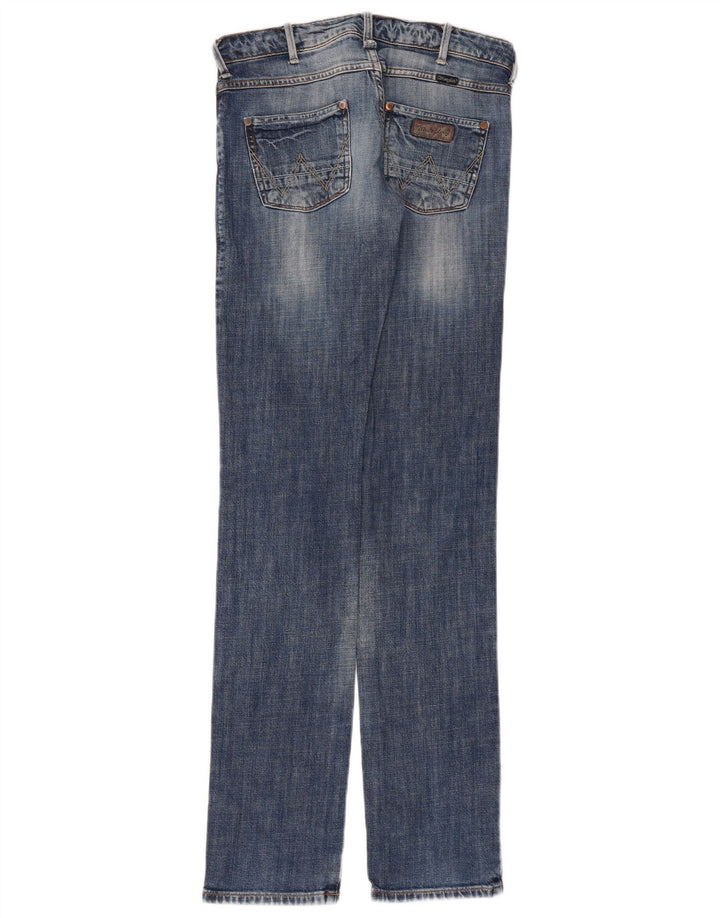 Wrangler Dame Lia Straight Jeans W26 L34 Blå Bomuld