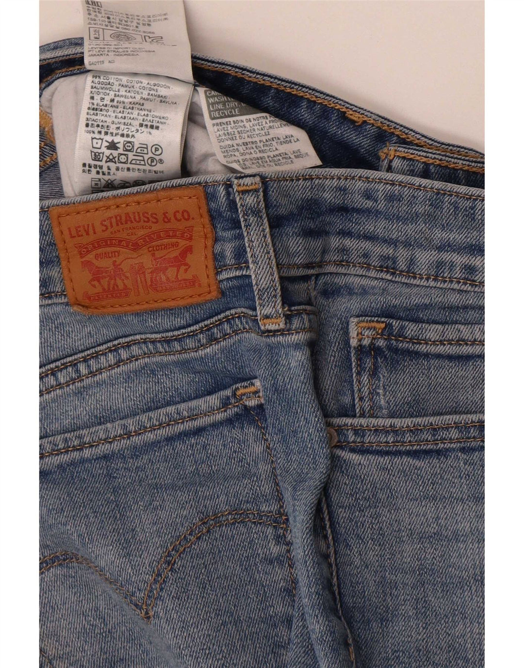 Levi's Dame 712 Slim Jeans W31 L32 Blå Bomuld