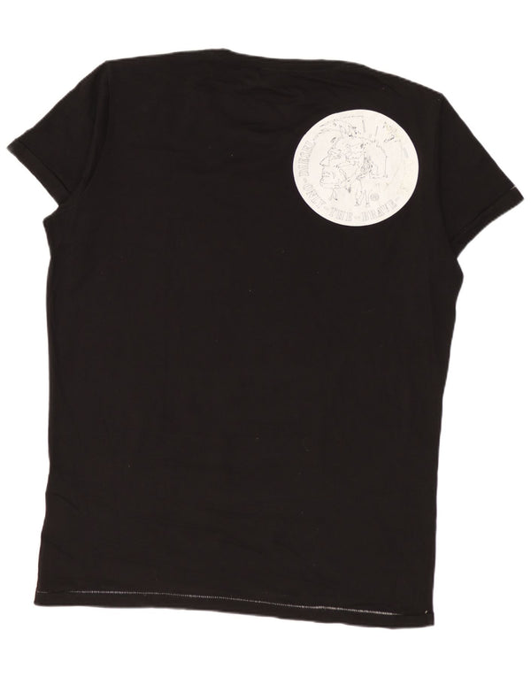 DIESEL Herre grafisk T-shirt Top Medium Sort Polka Dot Bomuld