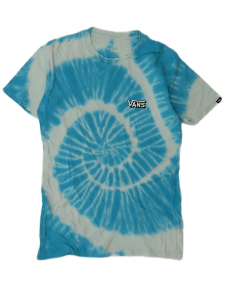 Vans Herre T-Shirt Top Lille Blå Tie Dye Bomuld
