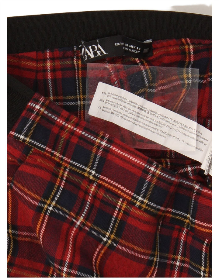 Zara Dame Skinny Chino Bukser Medium W28 L26 Rødternet polyester