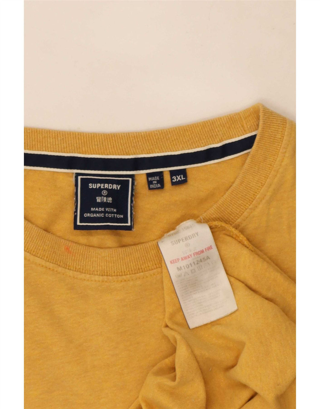 Superdry T-shirt top til mænd 3XL gul bomuld