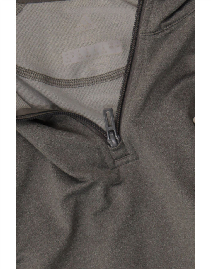 ADIDAS Womens Graphic Pullover Tracksuit Top UK 12/14 Medium Grey Vintage Adidas and Second-Hand Adidas from Messina Hembry 