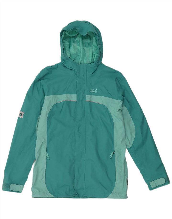 JACK WOLFSKIN drenge vindjakke 13-14 år turkis farveblok