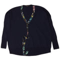 J. Crew Dame Oversized V-hals sweater UK 14 Medium Navy Blue
