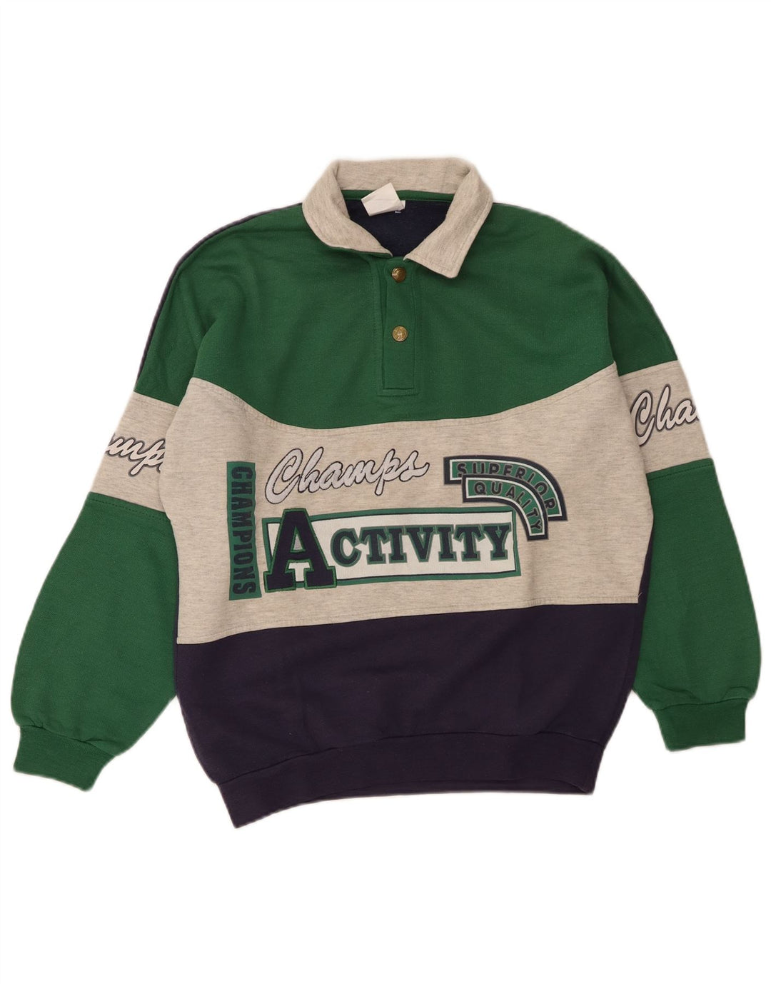 F.LLI Campagnolo Dame Grafisk Sweatshirt Jumper IT 42 Medium Grøn