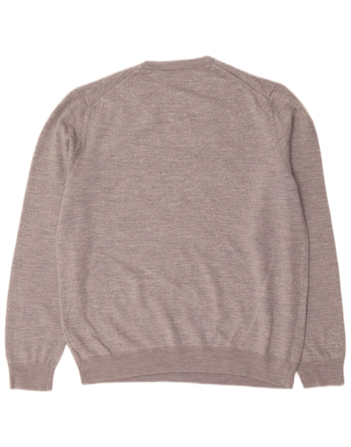 Marks & Spencer Herre sweater med rund hals, stor grå merinould
