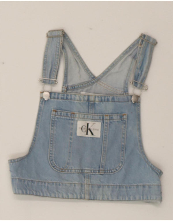 CALVIN KLEIN JEANS Dame Denim Crop Top UK 4 XS Blå Bomuld