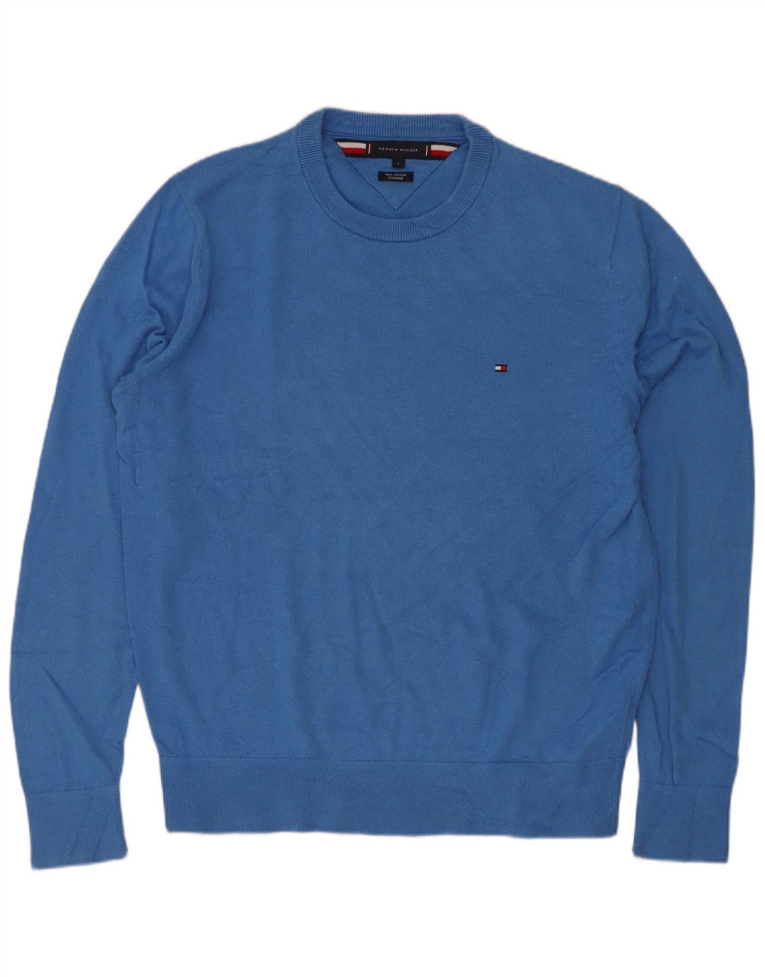 Tommy Hilfiger Herre Crew Neck Jumper Sweater Stor Blå Bomuld