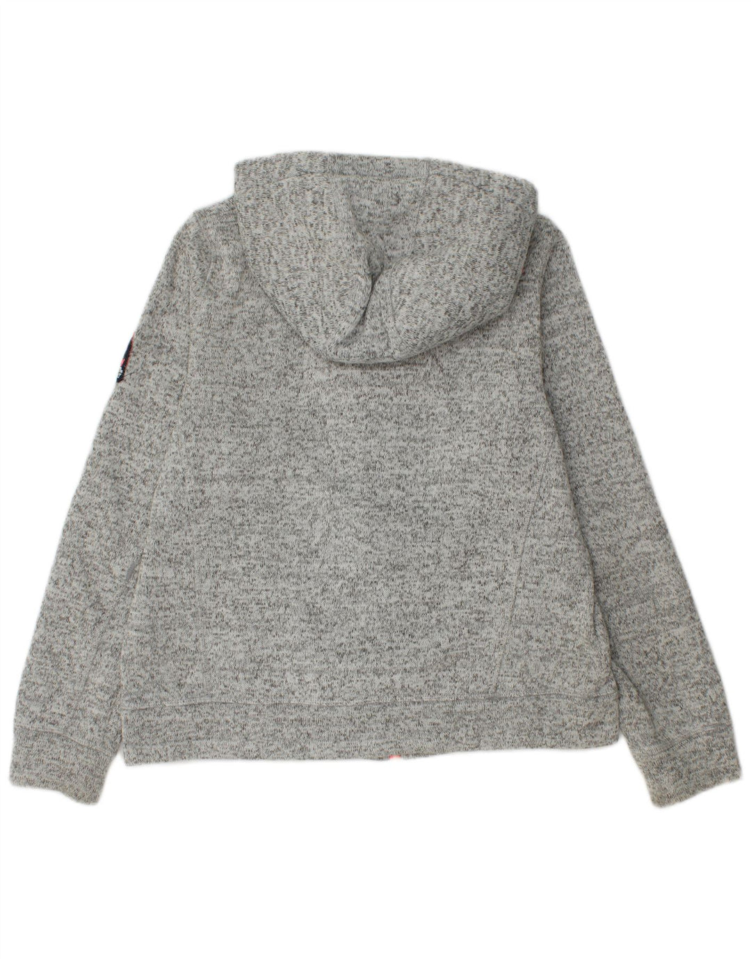 Superdry hættetrøje til kvinder med lynlås UK 16 Large, grå flækket polyester