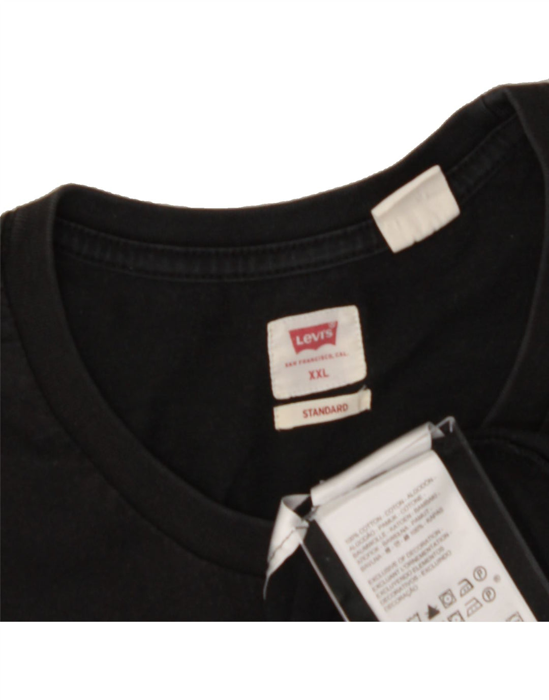 LEVI'S Mens Standard Fit T-Shirt Top 2XL Black Cotton Vintage Levi's and Second-Hand Levi's from Messina Hembry 