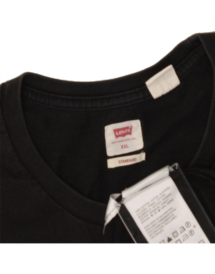 LEVI'S Mens Standard Fit T-Shirt Top 2XL Black Cotton Vintage Levi's and Second-Hand Levi's from Messina Hembry 