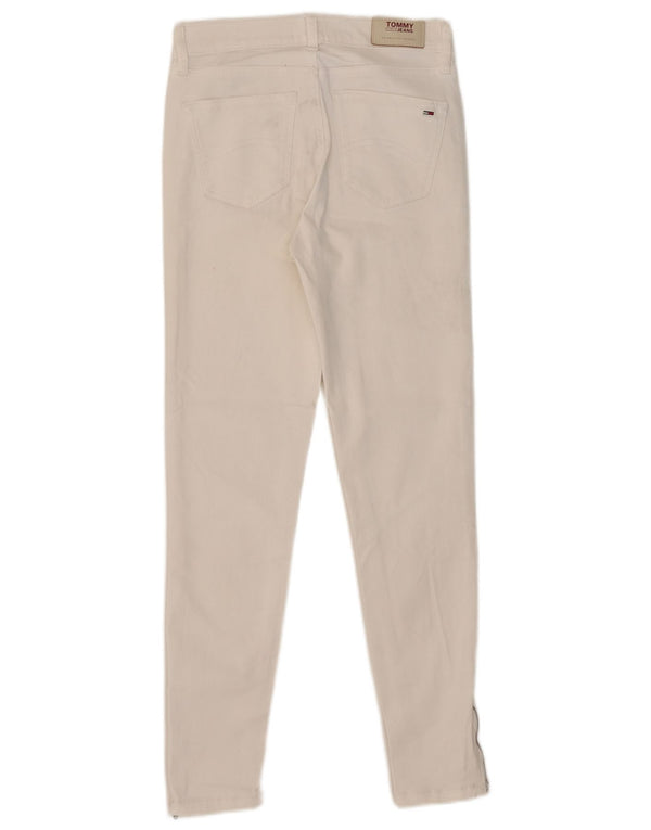 Tommy Hilfiger Dame Nora Mid Rise Skinny Jeans W26 L26 Hvid Bomuld