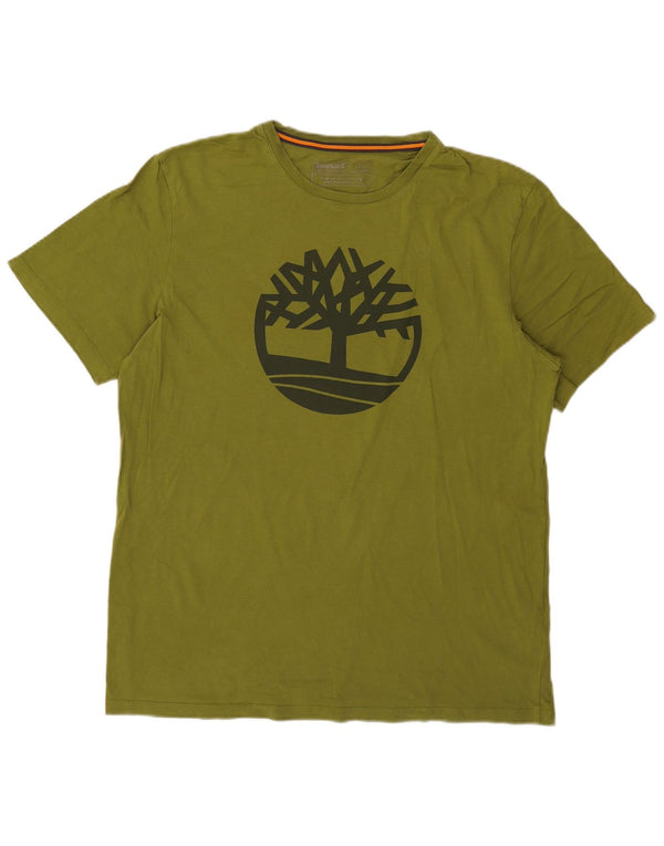 Timberland Herre Regular Fit grafisk T-shirt Top Stor grøn bomuld