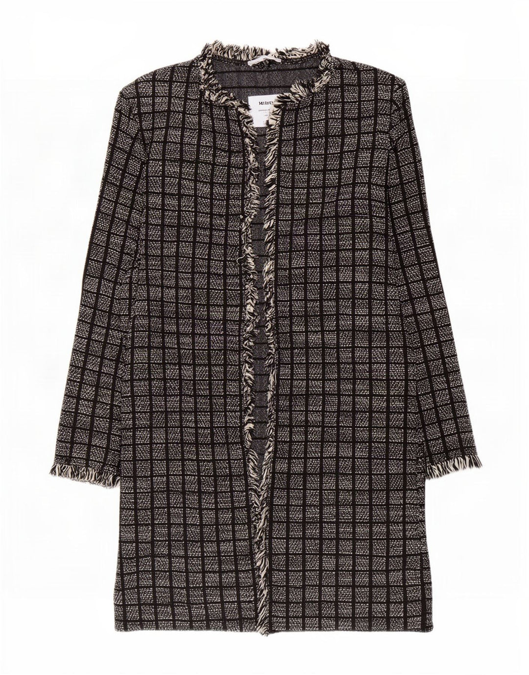 Zara Womens Open Overcoat UK 14 Medium Black Ternet Bomuld