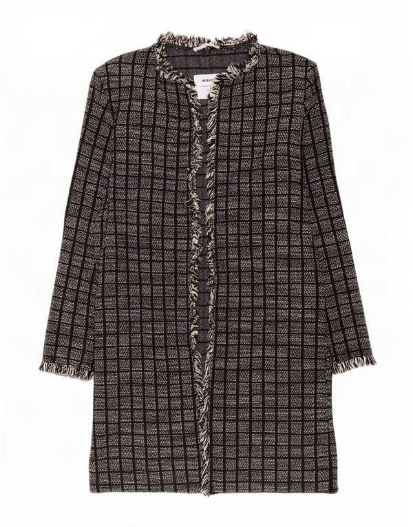 Zara Womens Open Overcoat UK 14 Medium Black Ternet Bomuld