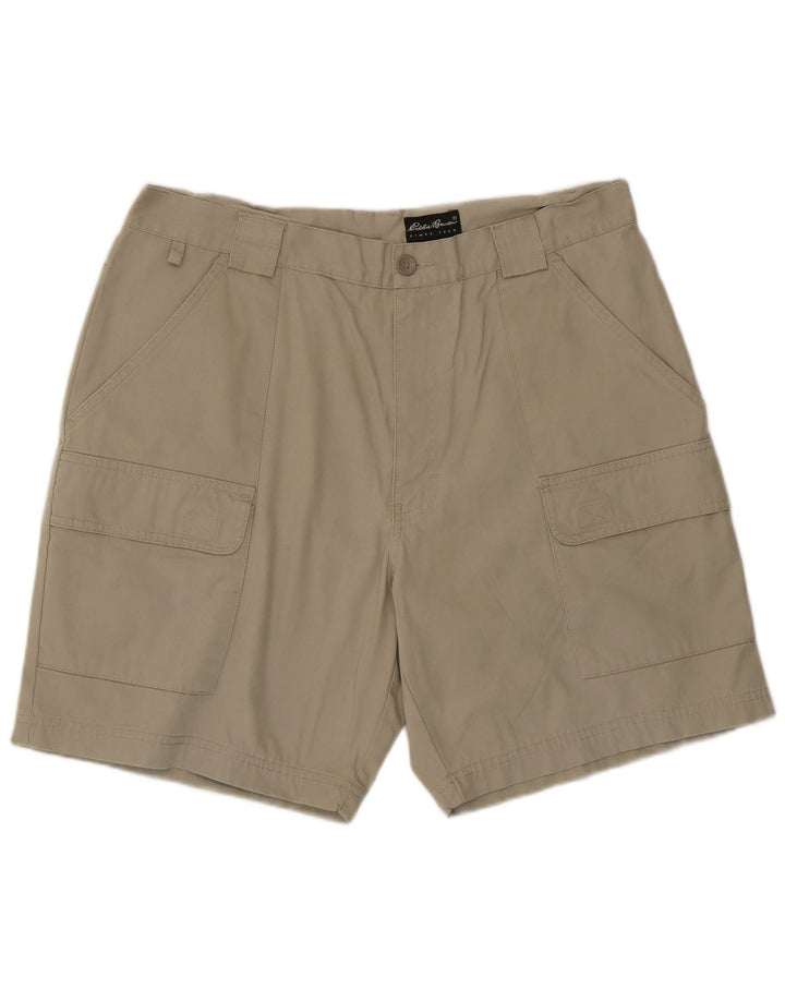 Eddie Bauer Herre Regular Cargo Shorts W36 Large Beige Bomuld