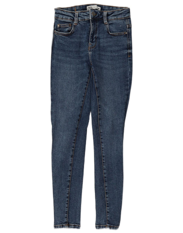 Zara Dame Skinny Jeans EU 34 2XS W24 L28 Blå Bomuld