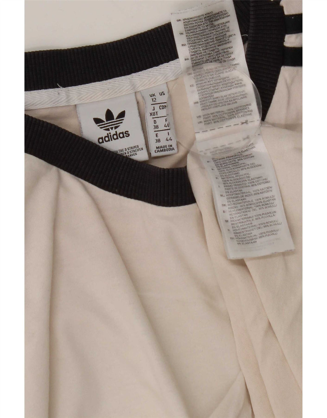 Adidas Dame T-Shirt Top UK 12 Medium Hvid Bomuld
