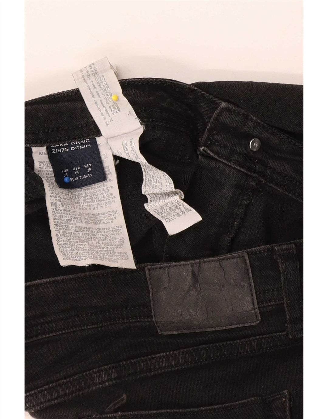 Zara Dame Distressed Slim Jeans EU 38 Small W28 L26 Black Bomuld