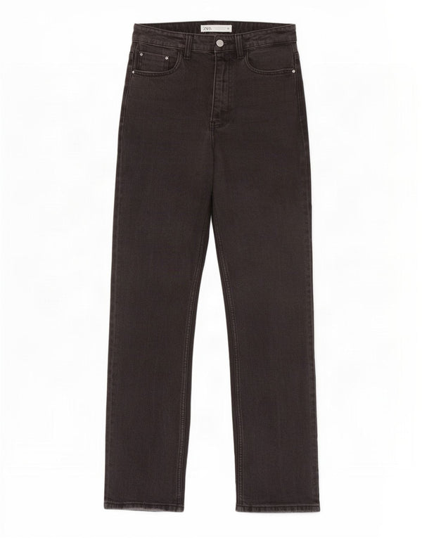 Zara Dame Jeans med høj talje EU 38 Small W28 L27 Grå