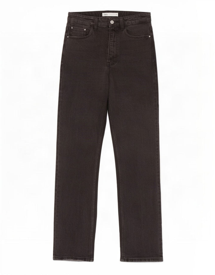 Zara Dame Jeans med høj talje EU 38 Small W28 L27 Grå