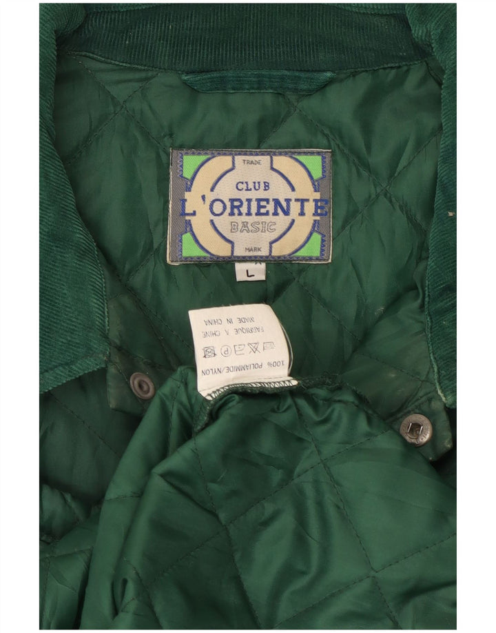Vintage Mens Quilted Jacket UK 40 Large Green Nylon