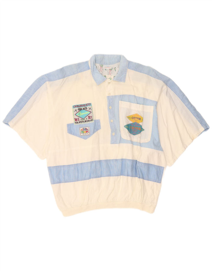 Chewan Herre Grafisk Kortærmet Pullover Shirt One Size White Colourblock