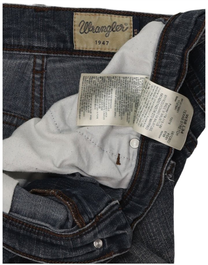 Wrangler Herre Texas Stretch Straight Jeans W38 L34 Blå Bomuld