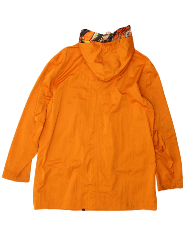 Pretty Green Mens Smiley Hætte Regnfrakke UK 40 Large Orange Polyester