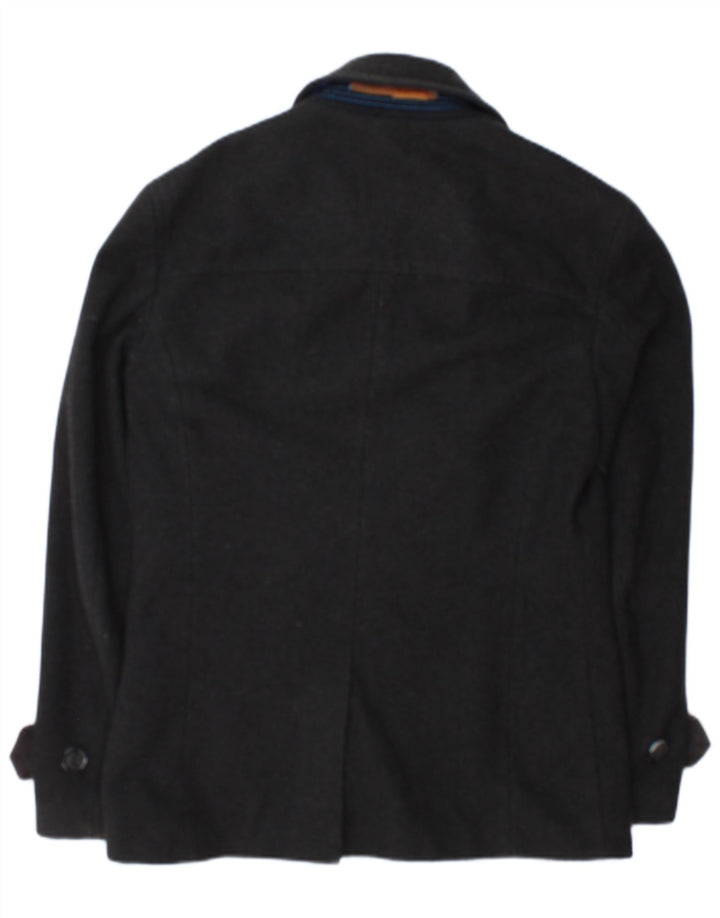 Superdry Herre Commodity Pea Coat UK 38 Medium Grey Wool