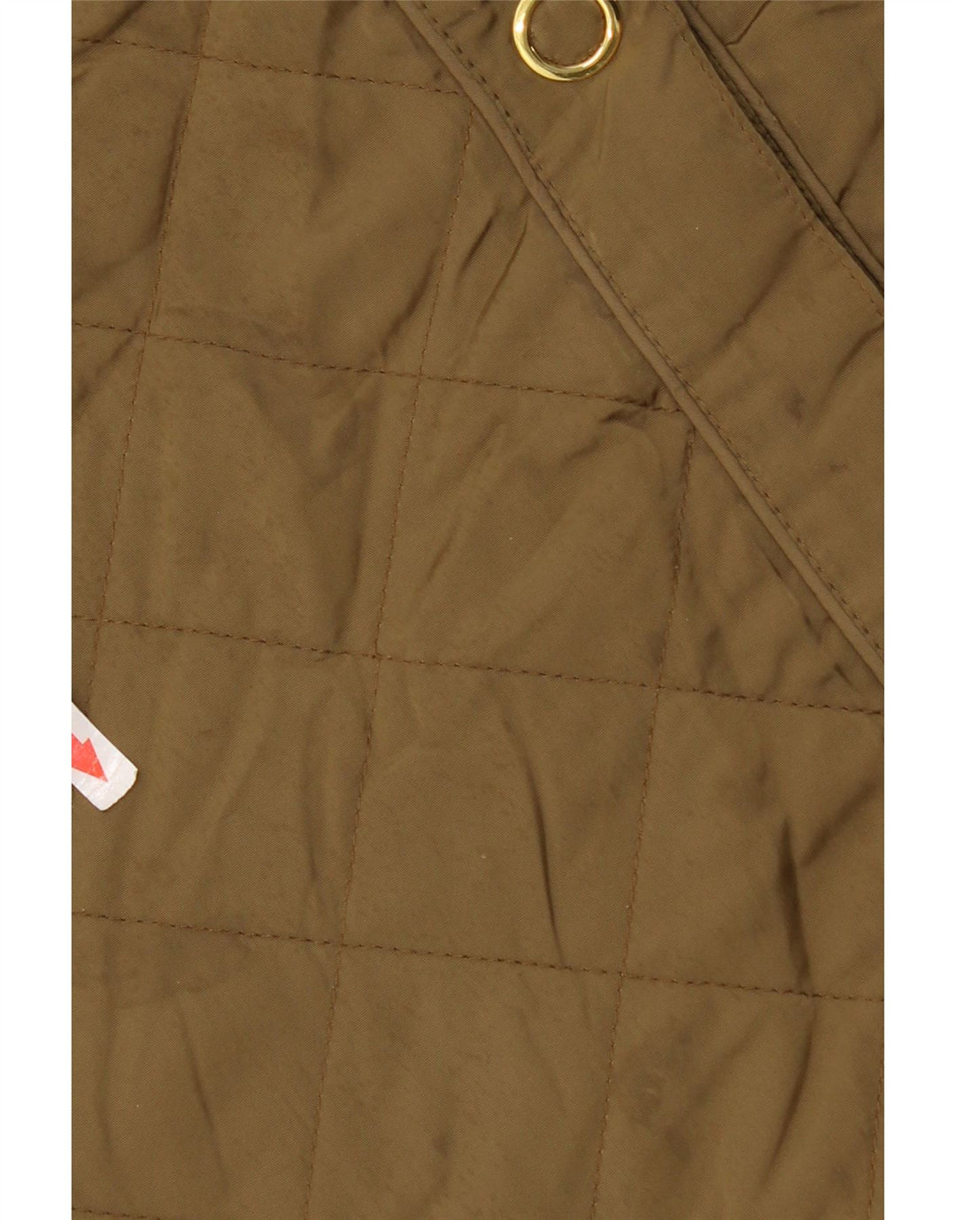 ZARA Quiltet jakke med hætte til kvinder UK 14 Medium Khaki Polyester