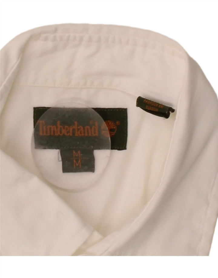 TIMBERLAND Mens Short Sleeve Shirt Medium White Cotton