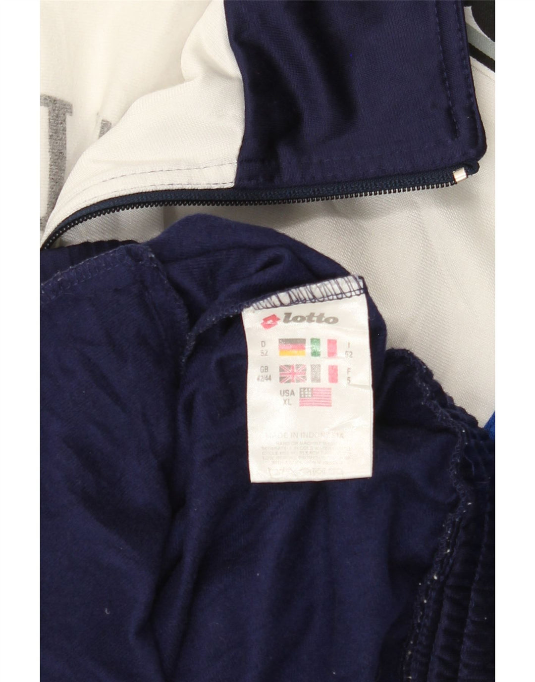 LOTTO Herre grafisk træningsdragt topjakke UK 42/44 XL Navy Blue Colourblock