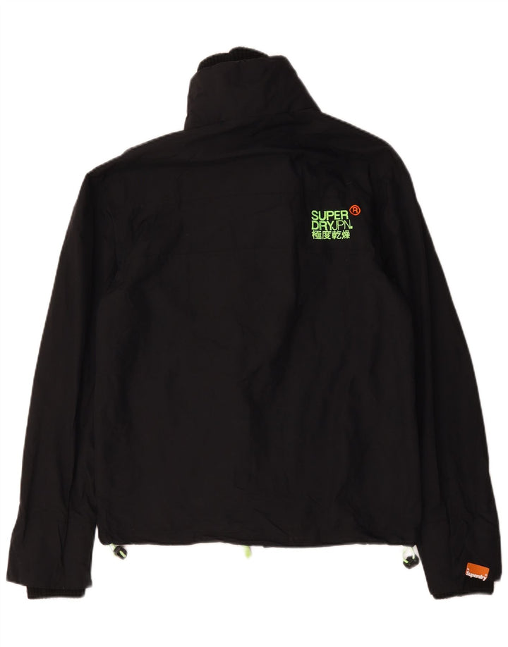 Superdry Windcheater regnjakke til mænd UK 36 Lille sort nylon