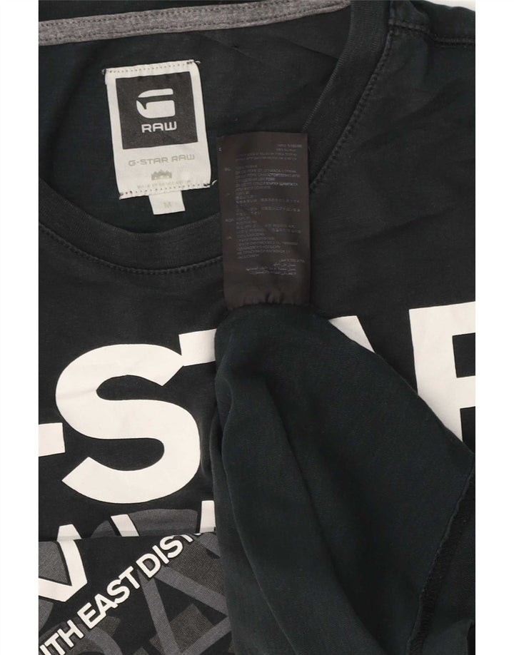 G-Star Herre Grafisk T-Shirt Top Medium Sort Bomuld