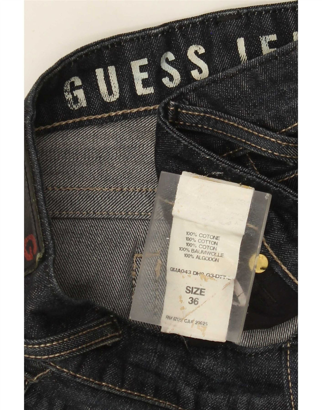 Guess Straight Jeans til mænd W36 L33 Blå Bomuld
