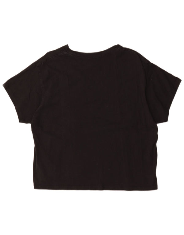 Levi's Womens Crop Graphic T-Shirt Top UK 16 Large Black Cotton