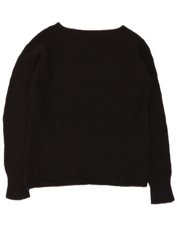 Gas Dame Boat Neck Jumper Sweater UK 8 Small Black