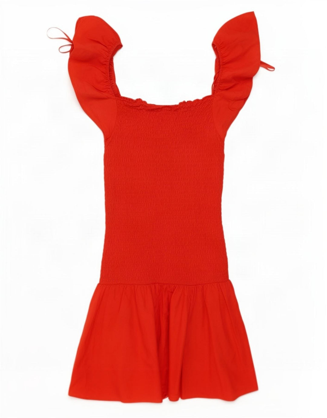 Zara Kvinder Off Shoulder Kjole UK 10 Lille Rød Bomuld