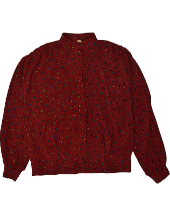 JORG PETERSON Womens Abstract Pattern Shirt EU 44 XL Red Viscose | Vintage Jorg Peterson | Thrift | Second-Hand Jorg Peterson | Used Clothing | Messina Hembry 